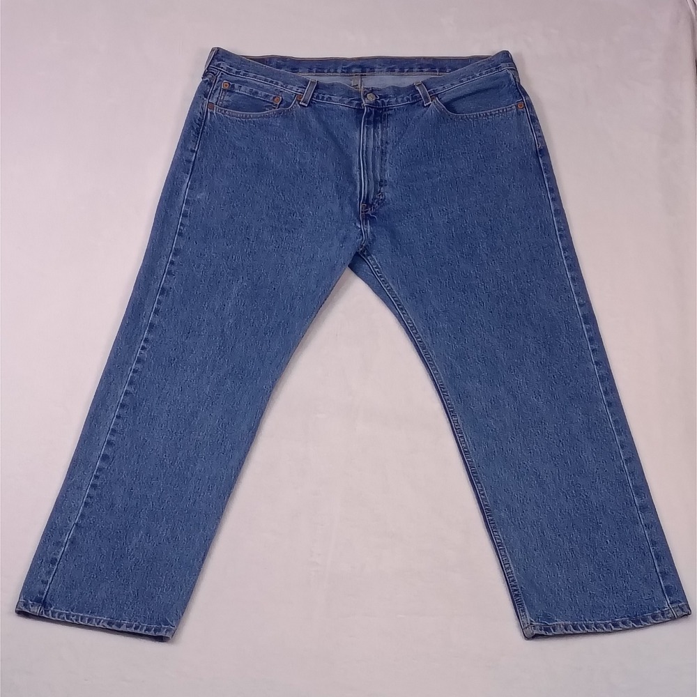 Levis 505 Regular Fit Straight Leg Jeans Blue Medium Wash 42x30